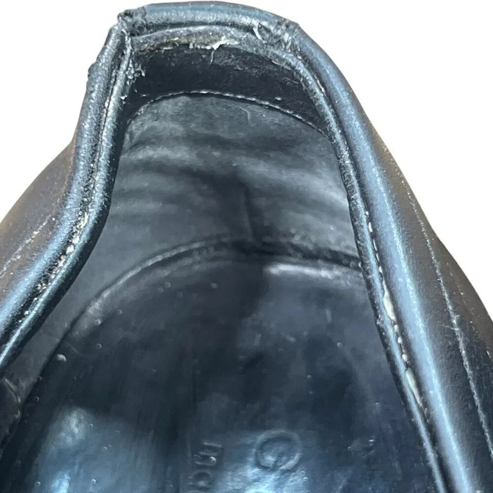 Vintage Gucci Men’s Florence Black Leather Slip On Loafers Size 8 D